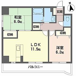 メゾン観音EX 2LDKの間取図画像