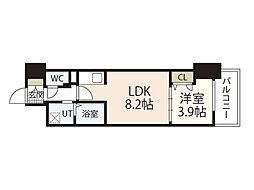 メイクス'京橋川 1LDKの間取図画像