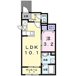 カーサ・ピアッツァ 晴海 1LDKの間取図画像