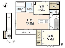 カモミールS 2LDKの間取図画像