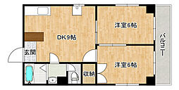 ウエストハイツ 2LDKの間取図画像