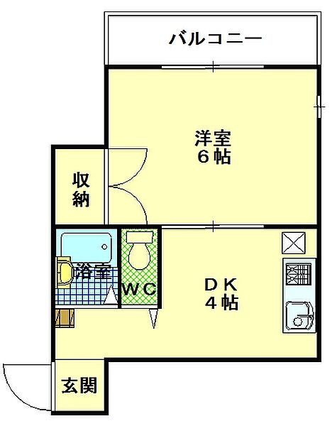 メイク第2ビル ｜広島県広島市西区大芝3丁目(賃貸マンション1DK・2階・19.34㎡)の写真 その2