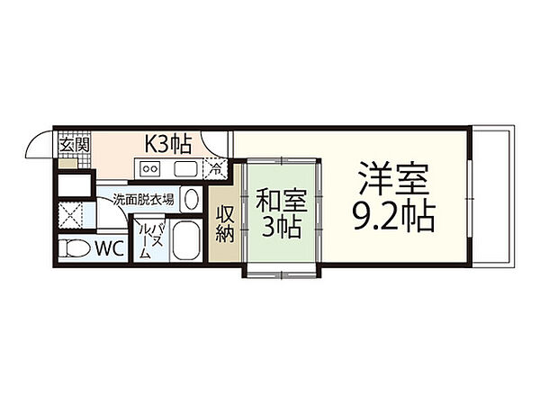 クレベール相原 ｜広島県広島市佐伯区五日市6丁目(賃貸マンション2K・3階・33.95㎡)の写真 その2