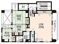 藤グリーンマンション 6階3LDKの間取り