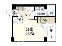 ライフメント国泰寺III 3階1Kの間取り