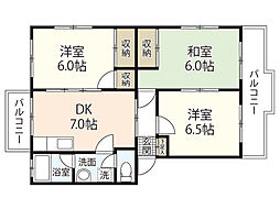 コーポ中村 3DKの間取図画像