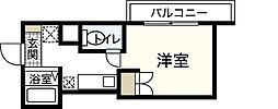アクアコート廿日市 7階ワンルームの間取り