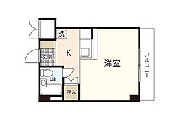 グランドール300 5階ワンルームの間取り