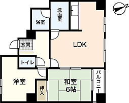 HKビル 3階2LDKの間取り