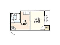 山正ビル 1DKの間取図画像
