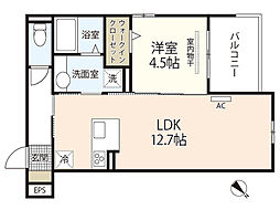 セジュールＴＯＭ 3階1LDKの間取り