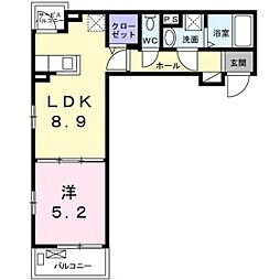 コンテIII　祇園 2階1LDKの間取り