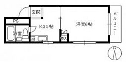 ロイヤル隅の浜 1Kの間取図画像