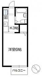 サンライフ三宅 1Kの間取図画像