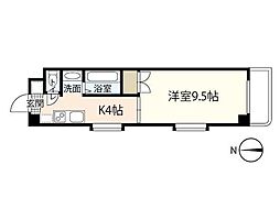 せせら弐番館 2階1Kの間取り