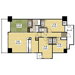グランドメゾン中筋南 7階4LDKの間取り
