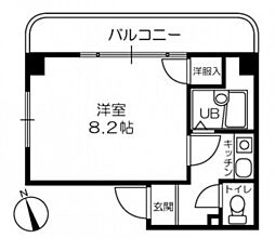 武田ビル 5階1Kの間取り