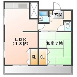 メゾン楠木 1LDKの間取図画像