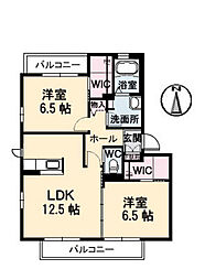 ヴォーネン相田　Ｂ棟 3階2LDKの間取り