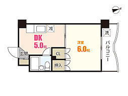グレース中田 1DKの間取図画像