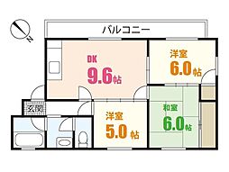 コーポ辰本（緑井） 1階3DKの間取り