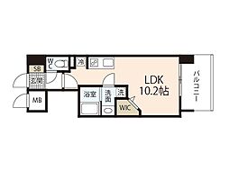 Ｐｅａｃｅ　ｏｆ　ｉ 2階ワンルームの間取り