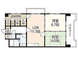 La宇宙 2LDKの間取図画像