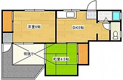 ヤマトビル 2DKの間取図画像