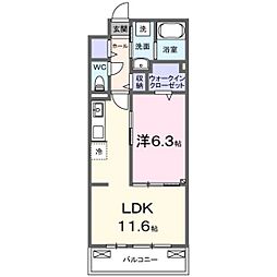 サンリットII 1LDKの間取図画像