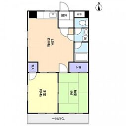 清水ビル 2LDKの間取図画像