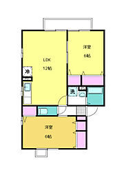 セードル・ハウス 2LDKの間取図画像