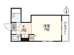 第3山田ビル 1Kの間取図画像