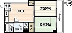 メゾン萩 2DKの間取図画像