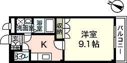 サニースペース観音台 1Kの間取図画像