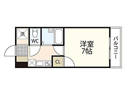 M・エスタシオン 1Kの間取図画像