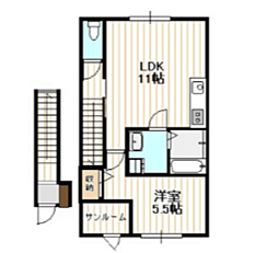 シーザー・クラウン 1LDKの間取図画像