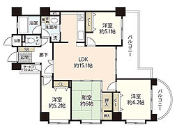 フローレンス楠木 4LDKの間取図画像
