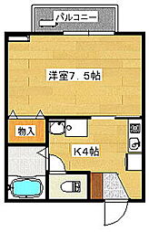 セジュール相田C 1DKの間取図画像
