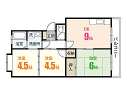 八木コーポ 3DKの間取図画像