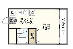 リバーコートA ワンルームの間取図画像