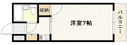 ジャルダン三筋 ワンルームの間取図画像