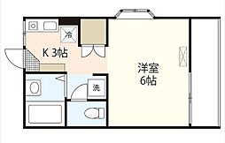 イースト殿山 ワンルームの間取図画像
