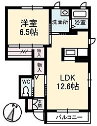 ヴィアソーレ燦燦 1LDKの間取図画像