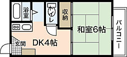 コーポ松浦B 1DKの間取図画像