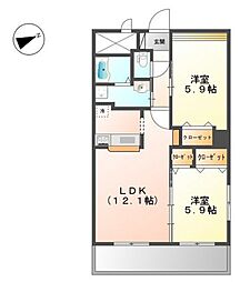 アヴァンス 2LDKの間取図画像