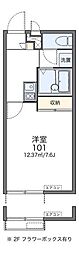 レオパレス東錦見 1Kの間取図画像