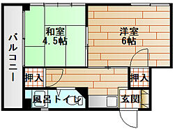 第三金口ビル 2Kの間取図画像