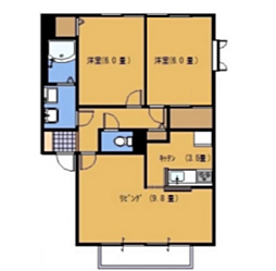 グランバンブーS 2LDKの間取図画像