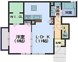 セジュール・ノーブル 1LDKの間取図画像
