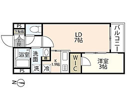 月光江波東四番館 1LDKの間取図画像